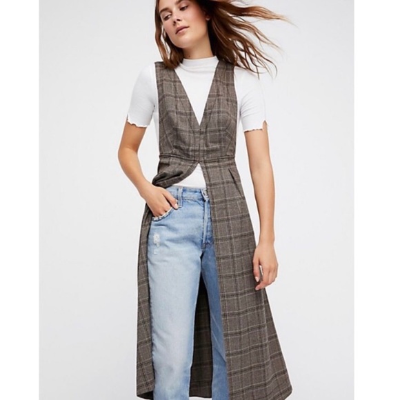 Free People Jackets & Blazers - Free People Vest of my Love Plaid Layering